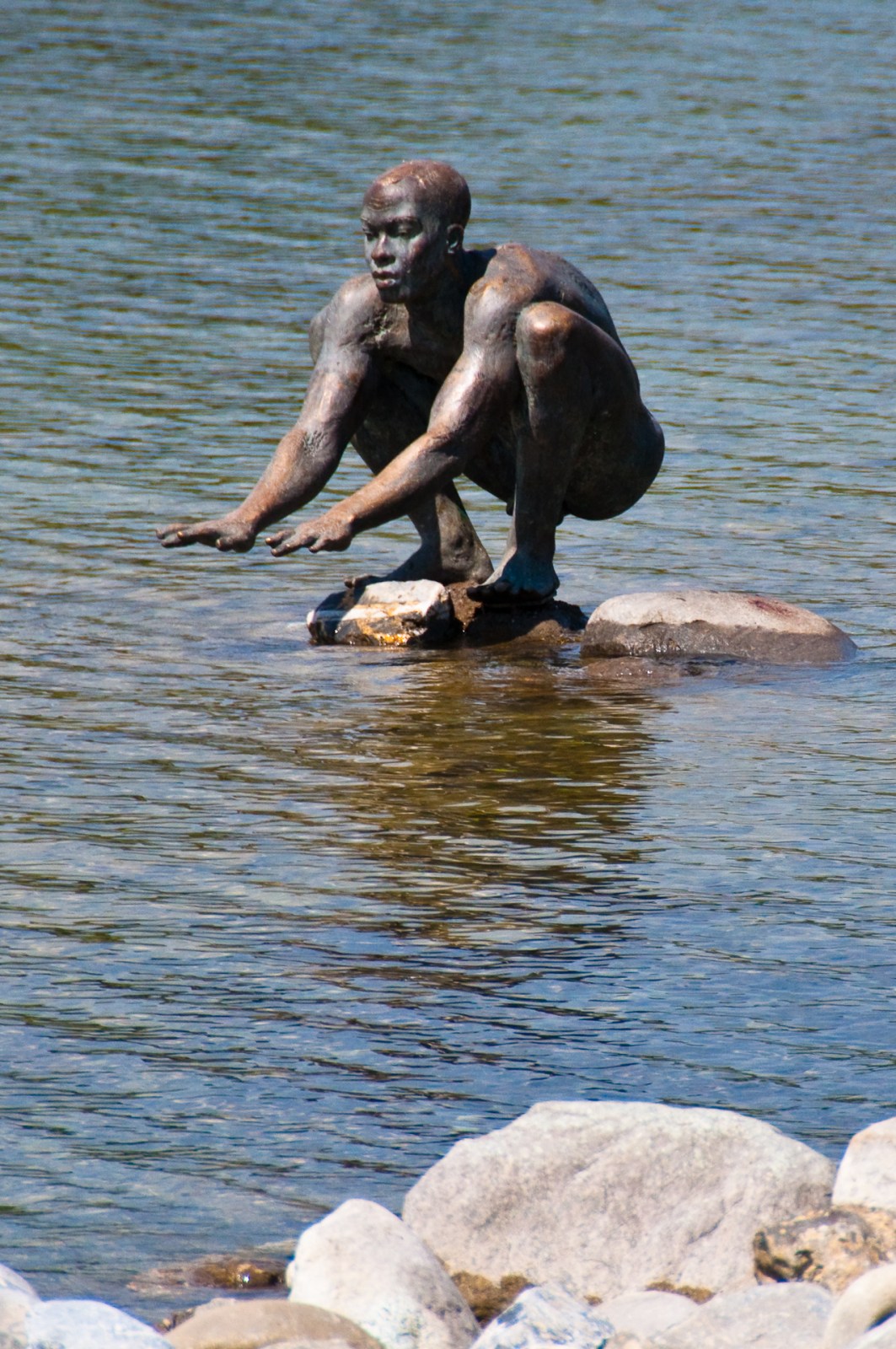 radolfzell staty statue swimmer bodensjön bodensee lake constance
