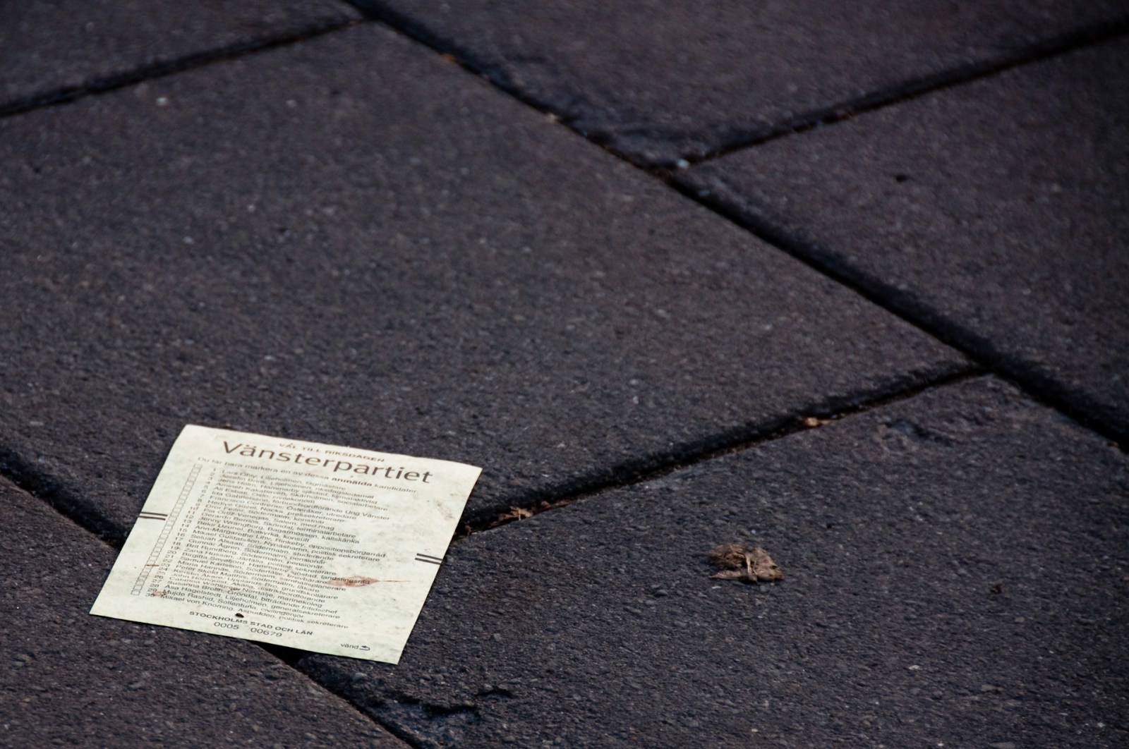 valsedel vänsterpartiet 2 km loppis